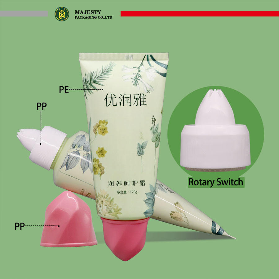 Настройка 120 г цветочного дизайна PE Squeez Tube милая пластиковая косметическая упаковка для крема для ручной формы цветов и помады