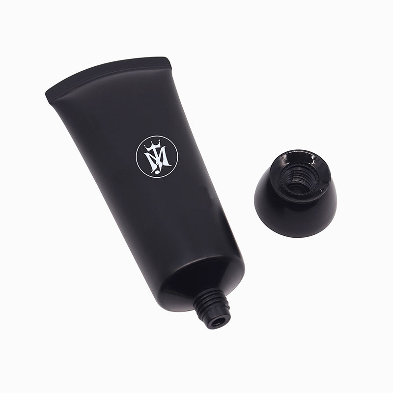 OEM 80 мл 100 мл 120 мл черный пустой пластиковый тюбик с кремом для лица, мужской тюбик для очищающего средства для лица с завинчивающейся крышкой, упаковка для мытья лица