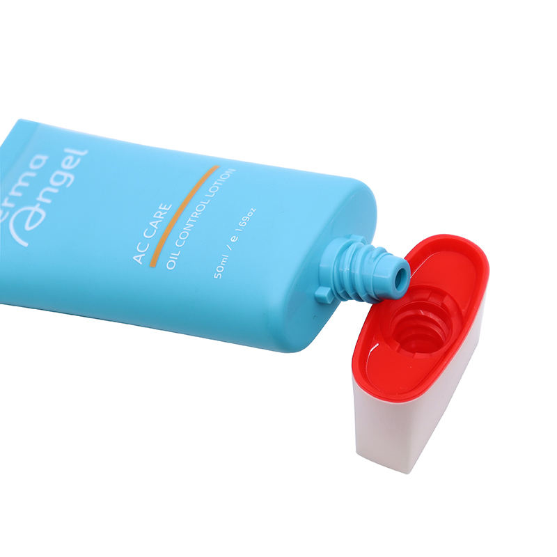 OEM 30 мл/50 мл овальные плоские полиэтиленовые пластиковые тубы для косметики, упаковка с трафаретной печатью, завинчивающаяся крышка, солнцезащитный крем, BB-крем, тональный крем