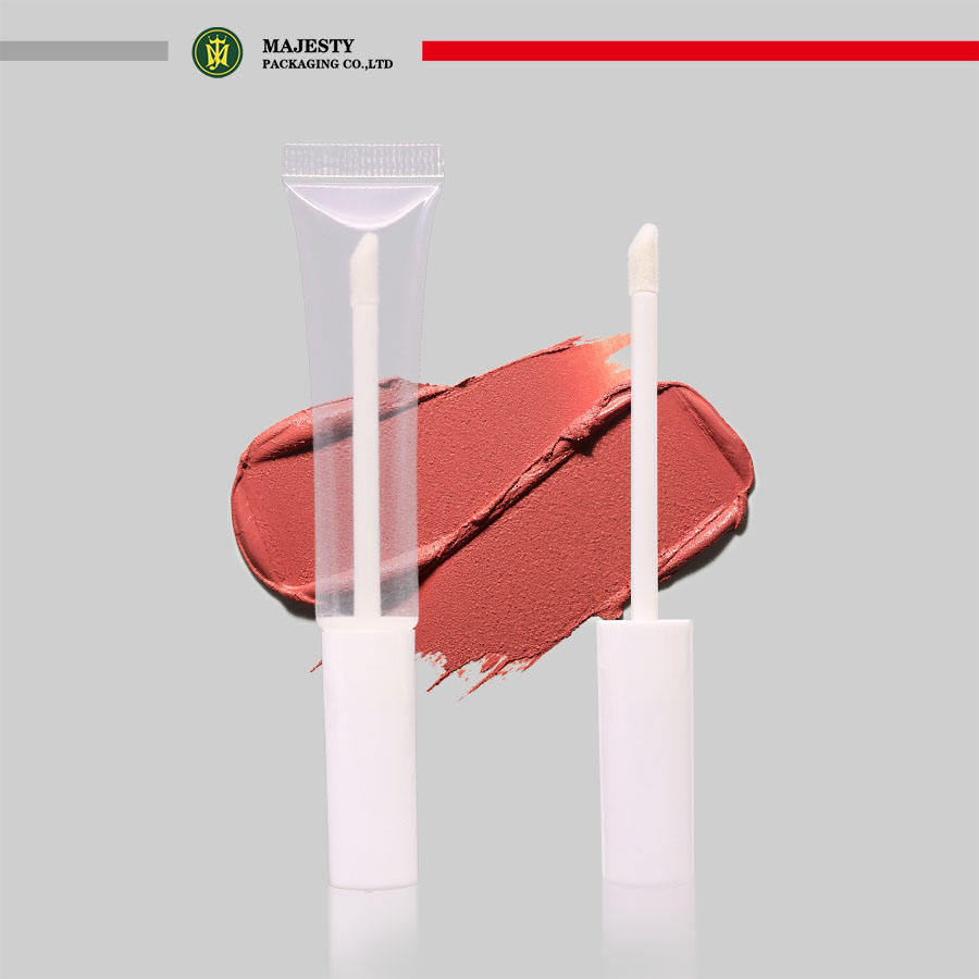 Пустая губная помада Блеск для губ Пластиковый тюбик Косметическая упаковка для ухода за кожей Кисточка-аппликатор Простая в использовании пластиковая индивидуальная упаковка