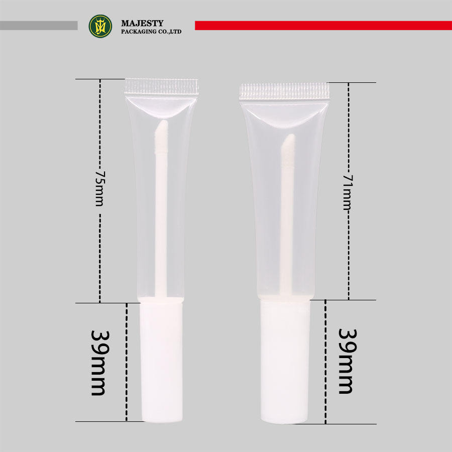 Пустая губная помада Блеск для губ Пластиковый тюбик Косметическая упаковка для ухода за кожей Кисточка-аппликатор Простая в использовании пластиковая индивидуальная упаковка