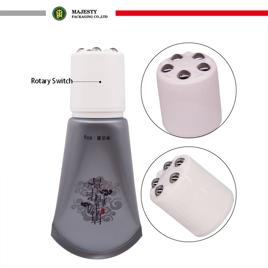 Пластиковый косметический тюбик с шариком из нержавеющей стали, массажный ролик для лосьона для тела, пустой тюбик для упаковки тюбика с массажным кремом