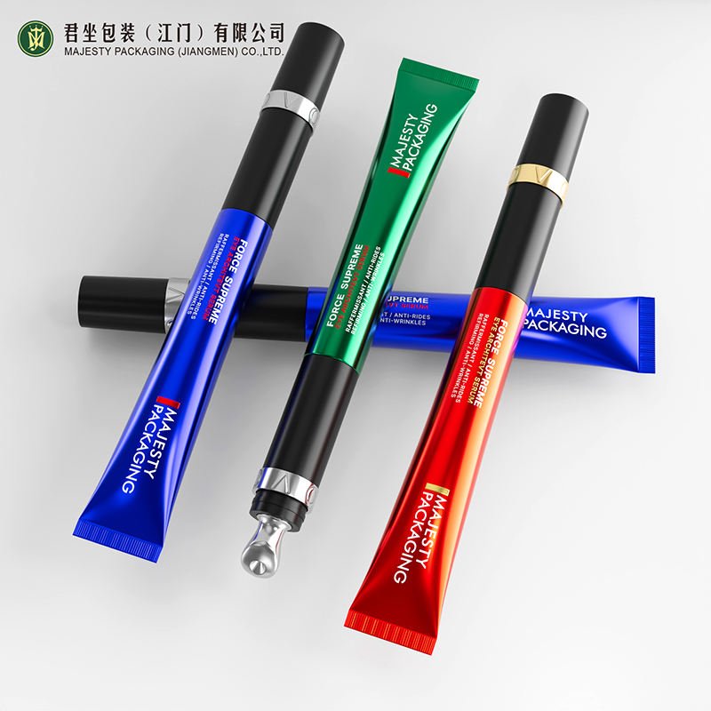 Индивидуальный логотип 15 мл 20 мл Высококачественный электрический массажный пластиковый тюбик Пустой алюминиевый крем для глаз Сплав цинка Металлическая аппликация Вибрирующая