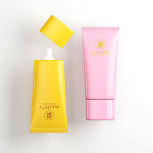 Изготовленные на заказ овальные плоские пластиковые тюбики для солнцезащитного крема BB CC, упаковка с винтовой крышкой для кремов для лица и глаз