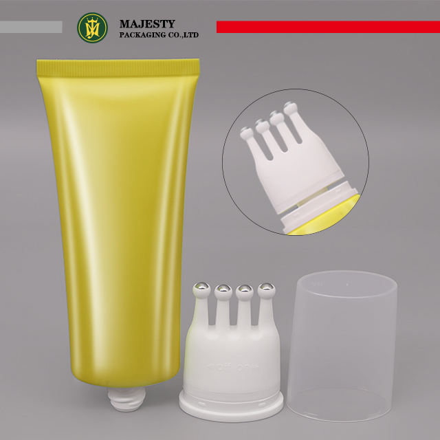 Изготовленная на заказ 4 роликовых шарика из нержавеющей стали, массажная щетка, пластиковая трубка для ухода за кожей, уход за кожей головы, пластиковая трубка для упаковки