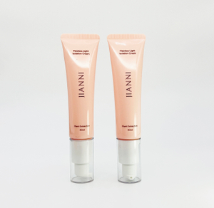 Изготовленная на заказ пустая безвоздушная упаковка с насосом, косметическая тюбик для лица, основа BB CC, тюбик с жидким кремом и солнцезащитным кремом, эфирное масло