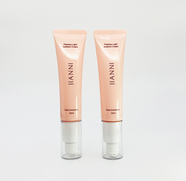 Изготовленная на заказ пустая безвоздушная упаковка с насосом, косметическая тюбик для лица, основа BB CC, тюбик с жидким кремом и солнцезащитным кремом, эфирное масло