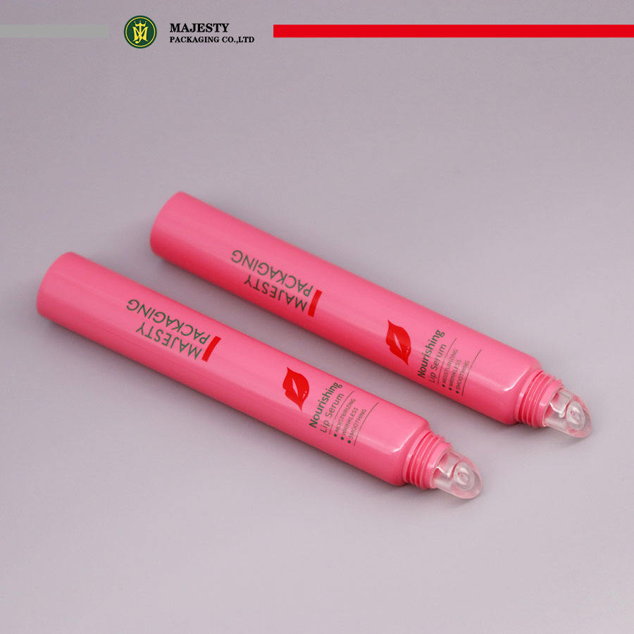 Изготовленные на заказ пластиковые тюбики с крышкой для упаковки бальзама для губ с силиконовым аппликатором, пластиковый тюбик для блеска для губ