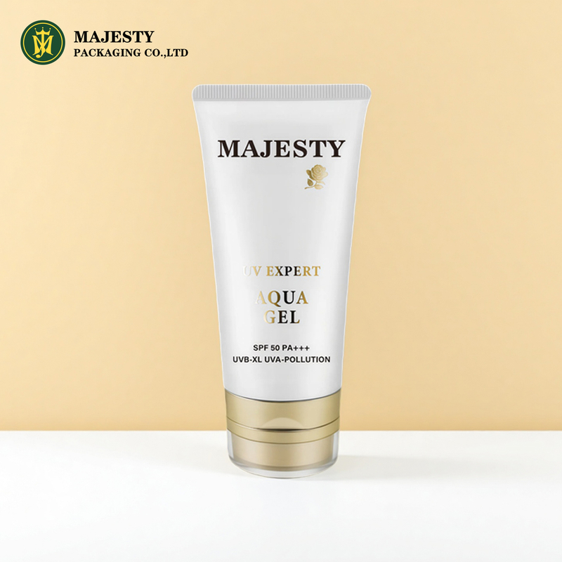 Заводская индивидуальная пластиковая упаковка PE COSMETIC TUBE для солнцезащитного крема с акриловым двойным слоем крышки
