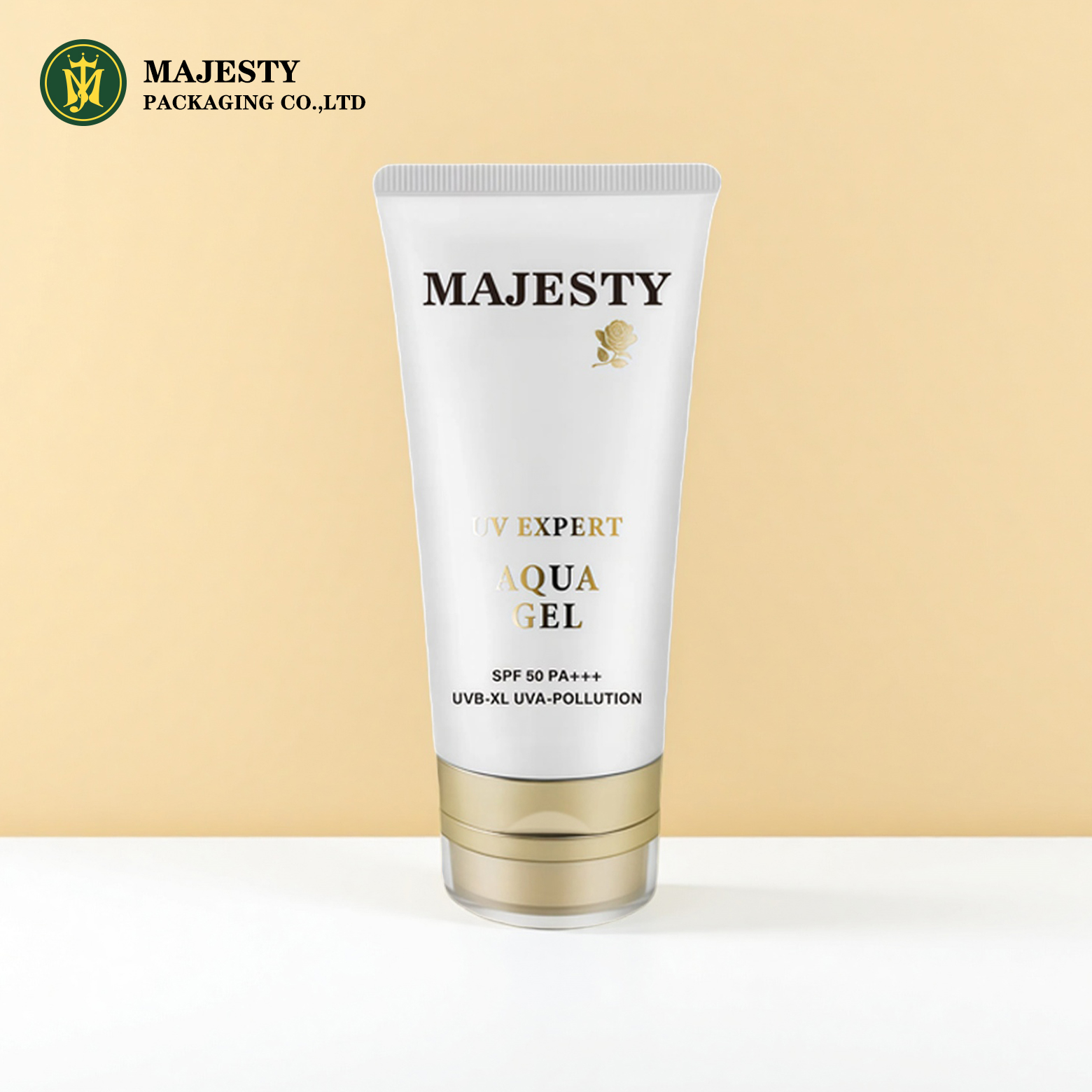 Заводская индивидуальная пластиковая упаковка PE COSMETIC TUBE для солнцезащитного крема с акриловым двойным слоем крышки