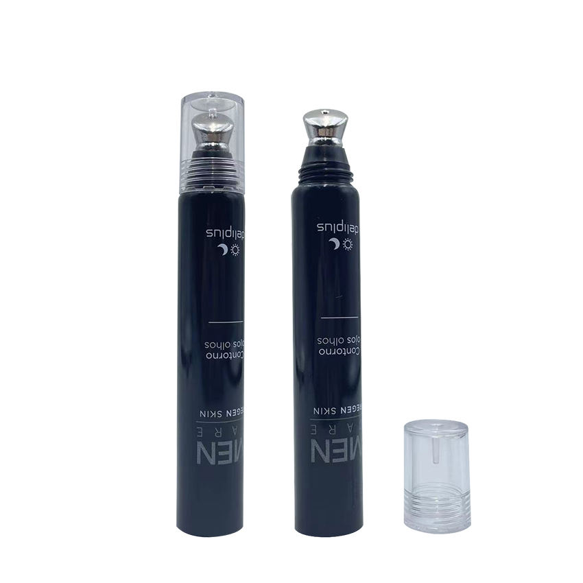 Пустой массажный косметический тюбик для глаз с аппликатором с металлическим наконечником из цинкового сплава для солнцезащитного крема, очищающего средства, шампуня, крема для губ, сыворотки для глаз