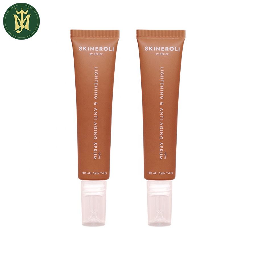 Прозрачные пластиковые тюбики PETG 10–30 мл на заказ с длинной крышкой для рта и офсетной печатью для косметической эссенции крема для глаз