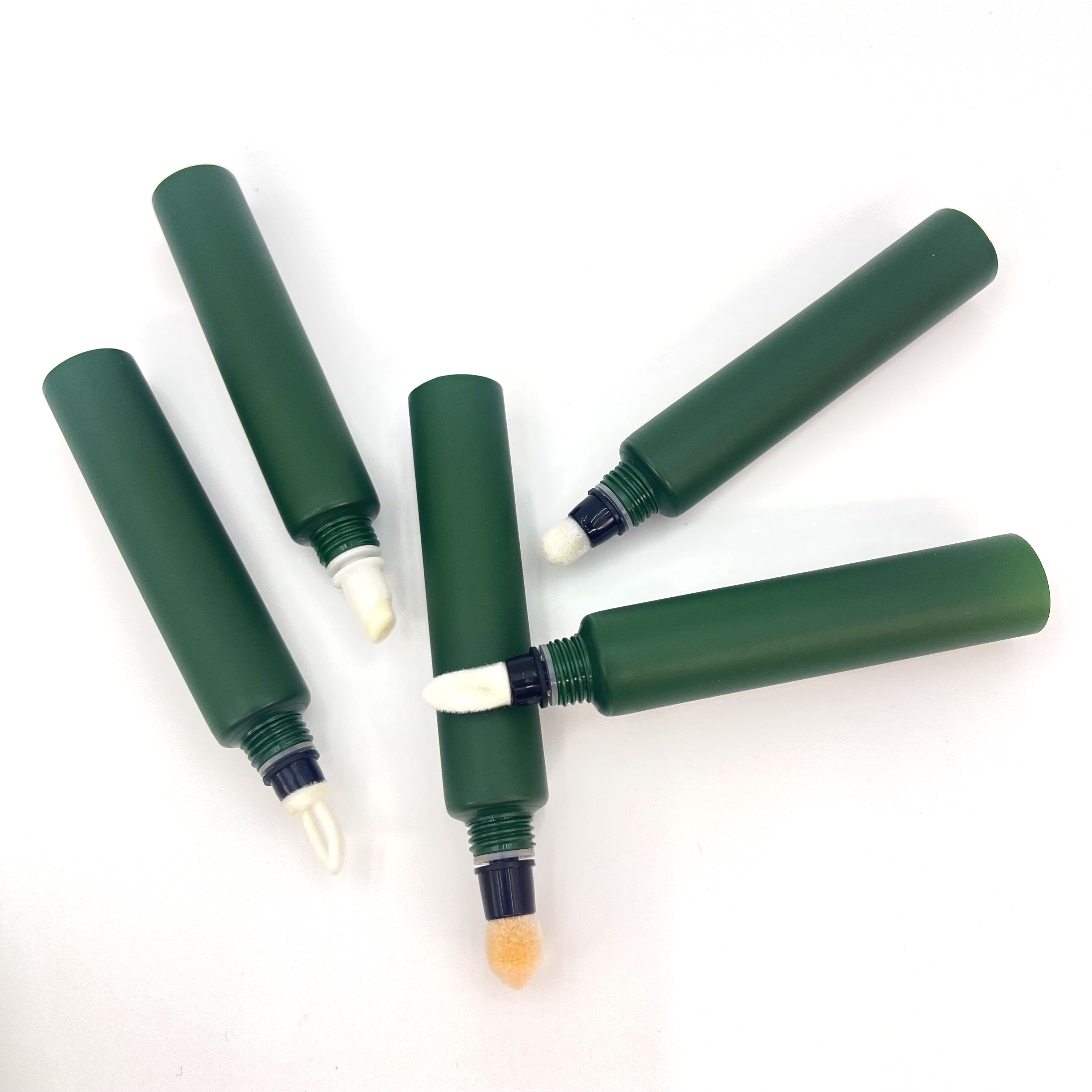 Популярные экологически чистые 10 мл пластиковые круглые контейнеры для бальзама для губ на заказ с флокирующимся аппликатором, солнцезащитный крем для глаз, маски для ухода за кожей