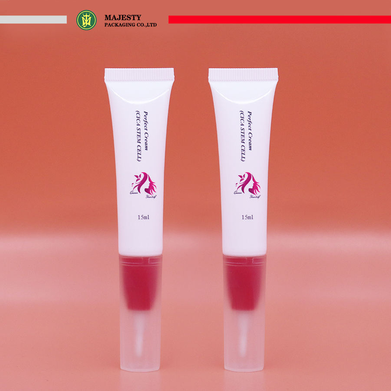 Мини-5 мл/10 мл/15 мл пластиковые упаковочные тюбики для бальзама для губ с кистью-аппликатором, пустые контейнеры для бальзама для губ