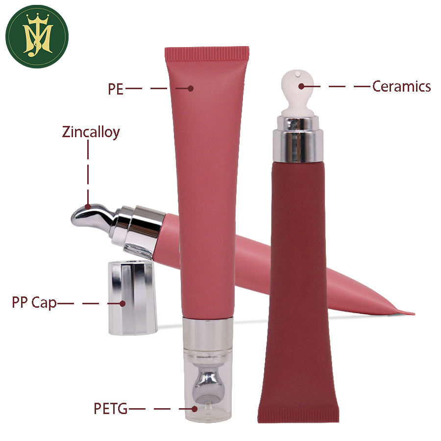 Тюбик для крема для глаз, мягкий тюбик для блеска для губ, диаметр 19 мм, керамический аппликатор из цинкового сплава, емкость 10–30 мл, винтовая крышка