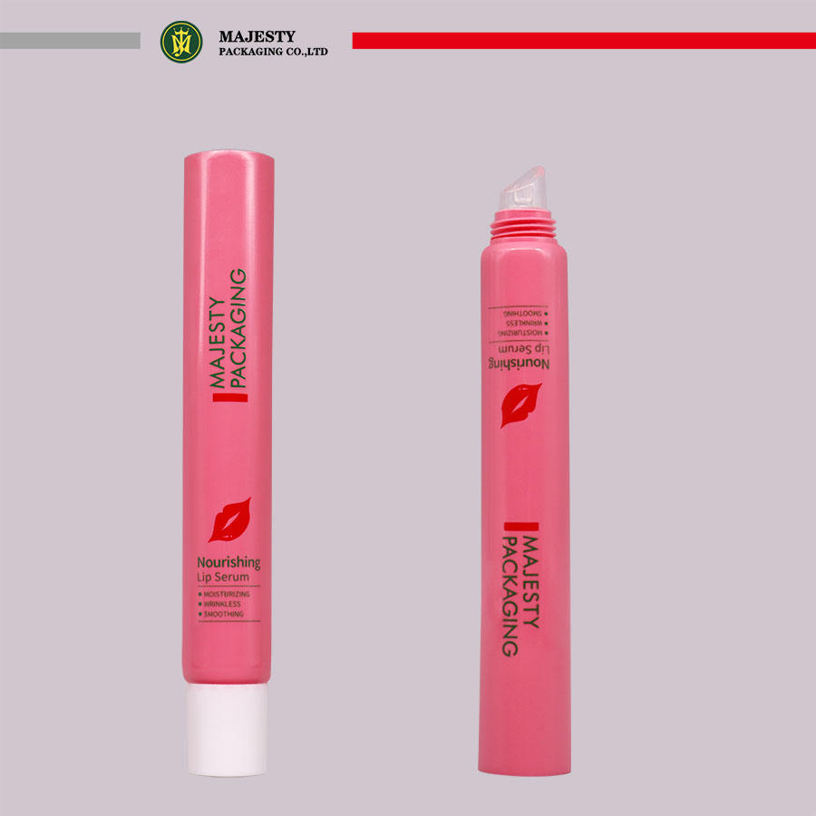 Изготовленные на заказ пластиковые тюбики с крышкой для упаковки бальзама для губ с силиконовым аппликатором, пластиковый тюбик для блеска для губ