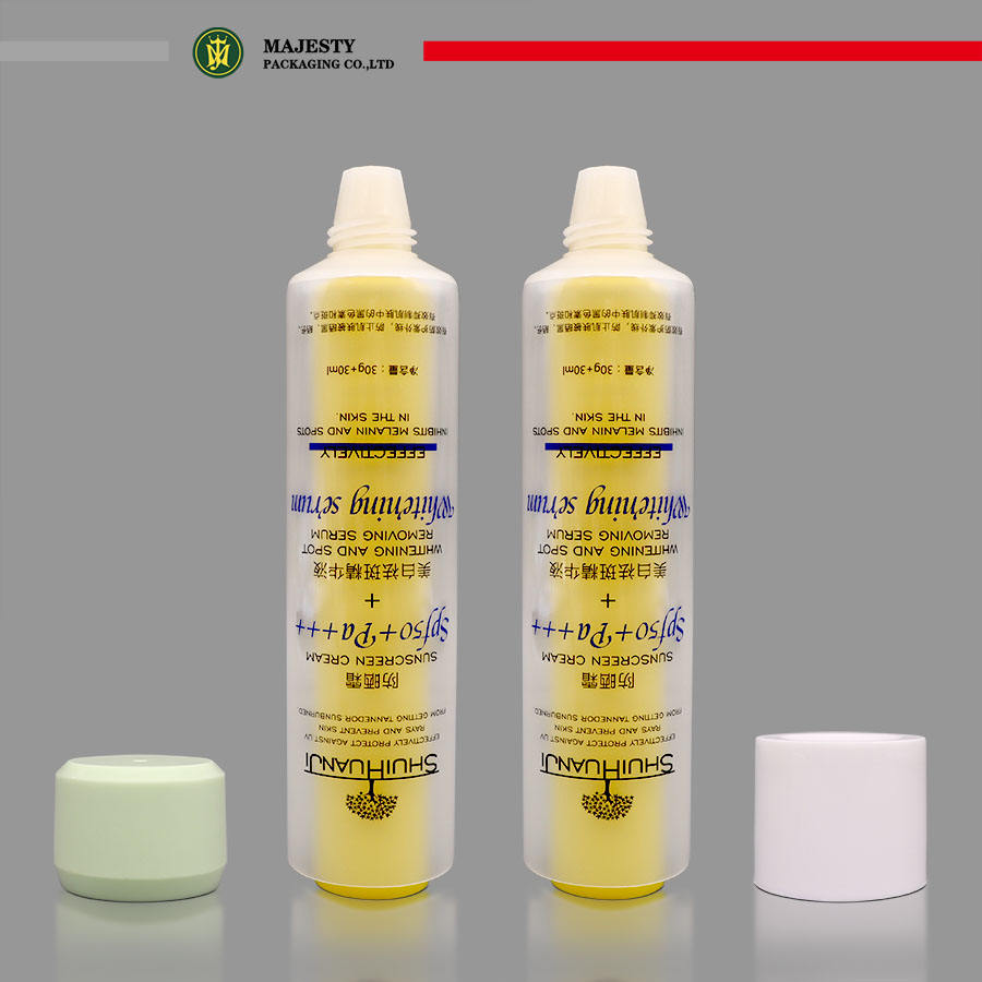 Индивидуальные пластиковые двухкамерные двойные трубки с винтовой крышкой, средства для ухода за кожей лица, крем для рук, лосьон для тела, цвета на заказ, косметика