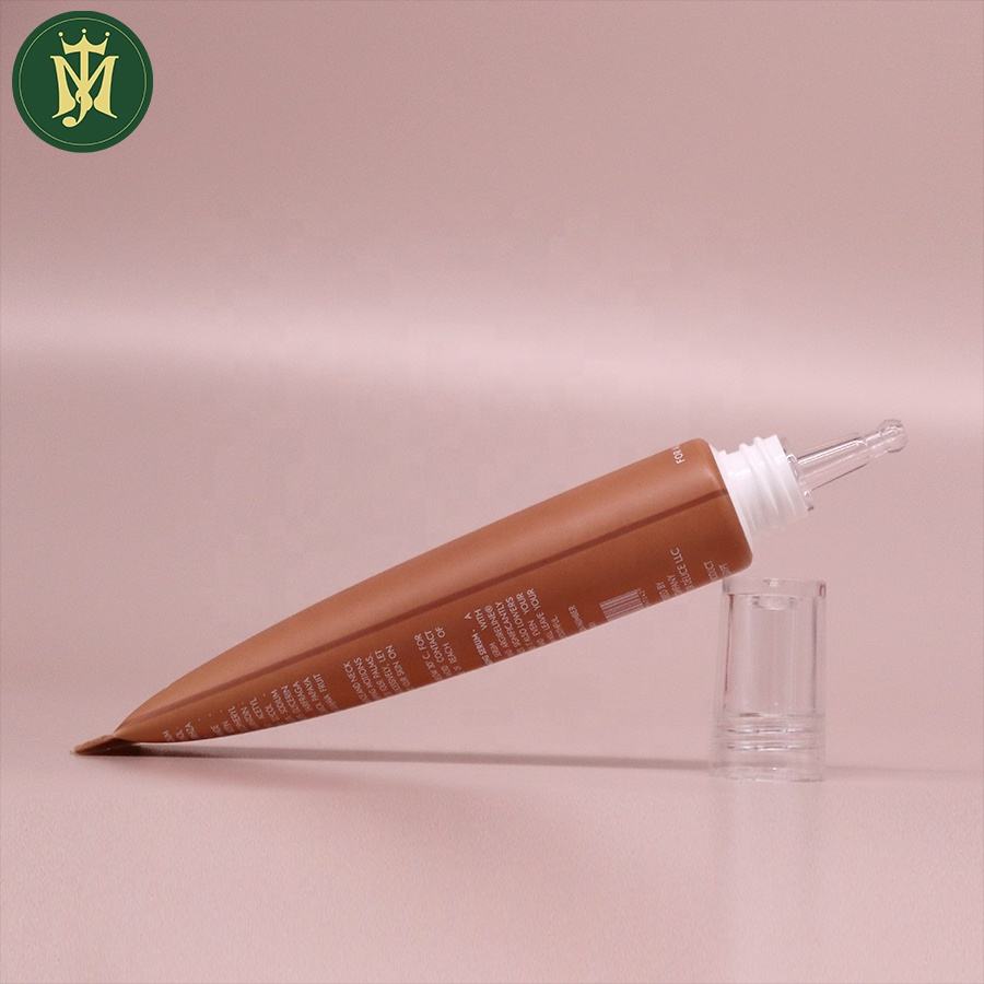 Прозрачные пластиковые тюбики PETG 10–30 мл на заказ с длинной крышкой для рта и офсетной печатью для косметической эссенции крема для глаз