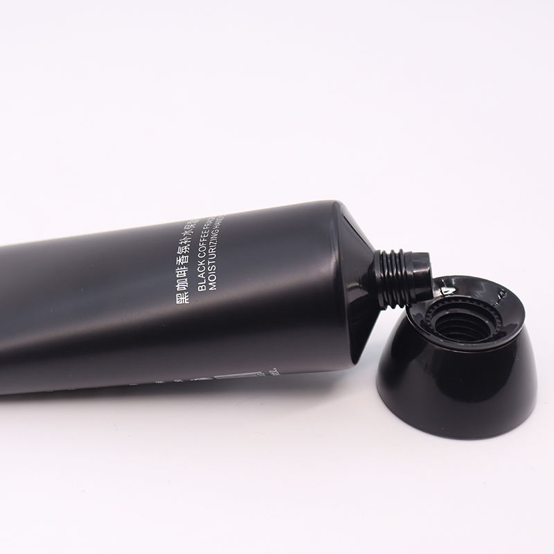 OEM 80 мл 100 мл 120 мл черный пустой пластиковый тюбик с кремом для лица, мужской тюбик для очищающего средства для лица с завинчивающейся крышкой, упаковка для мытья лица