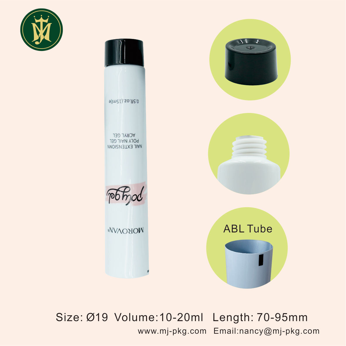 Индивидуальные 10 мл, 15 мл, 20 мл, тюбик из алюминиевого материала ABL, пустой крем для глаз, косметический упаковочный контейнер для солнцезащитного шампуня
