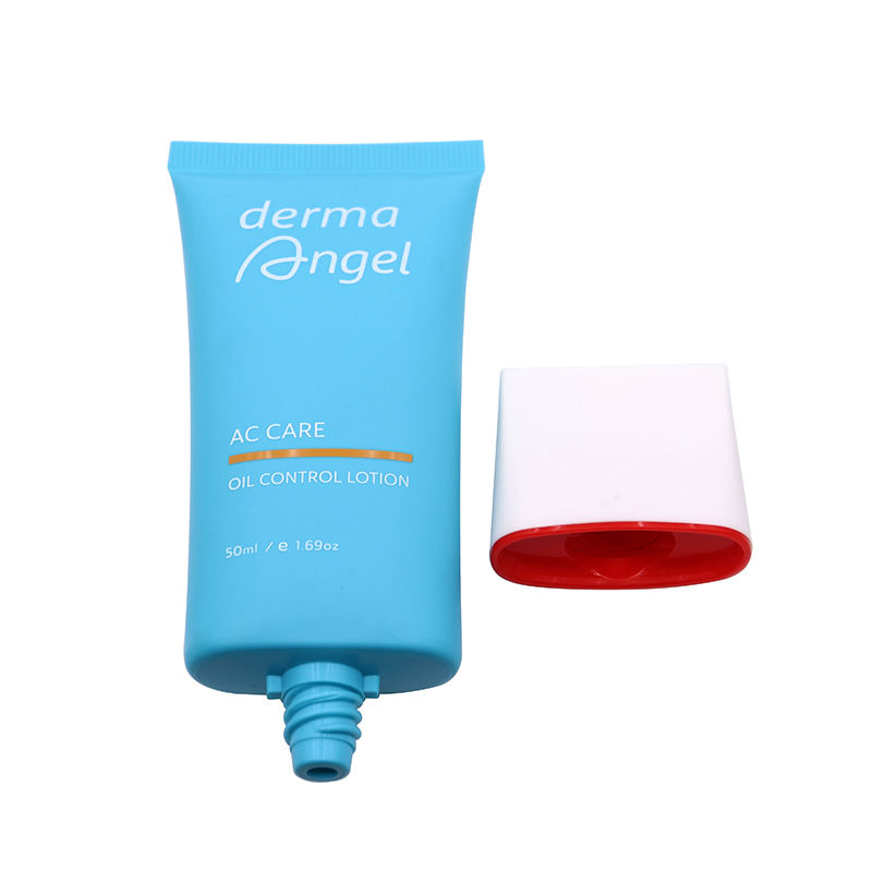 OEM 30 мл/50 мл овальные плоские полиэтиленовые пластиковые тубы для косметики, упаковка с трафаретной печатью, завинчивающаяся крышка, солнцезащитный крем, BB-крем, тональный крем