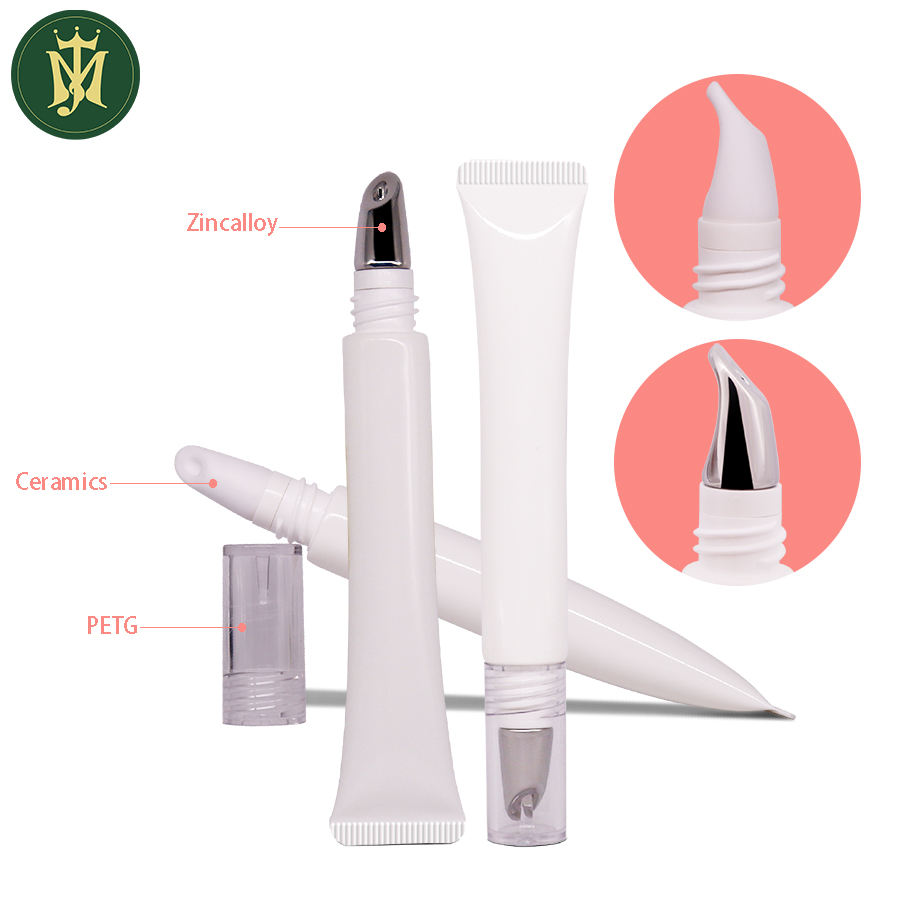 Аппликатор из керамики или цинкового сплава Пластиковый тюбик для крема для глаз 10 мл 15 мл 20 мл Пластиковый косметический тюбик Пластиковый тюбик Упаковка для глаз