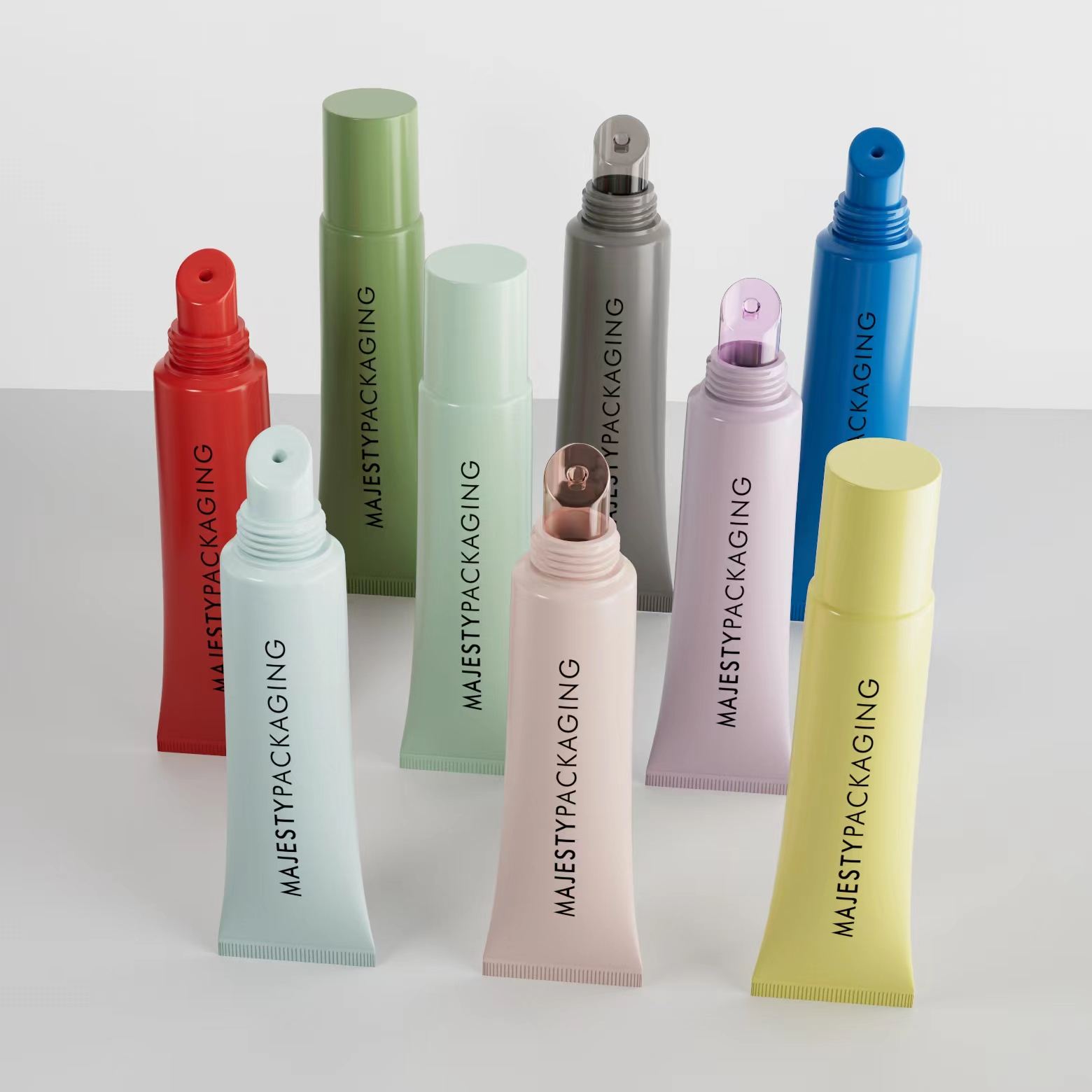 Красочная яркая пластиковая косметическая упаковка в тюбиках Губная помада Бальзам для губ Упаковка в тюбиках 10 мл 15 мл 30 мл Упаковка в тюбиках для макияжа