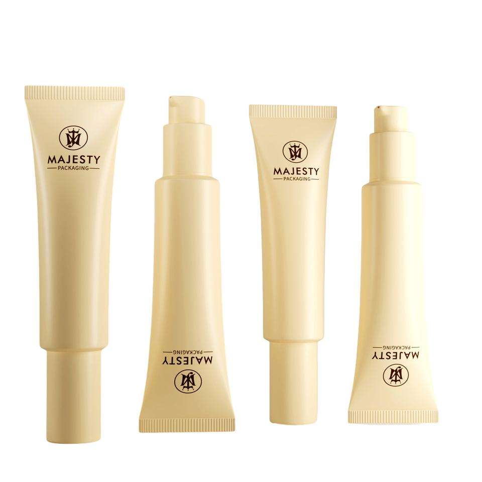 Изготовленная на заказ 30 мл мягкая пластиковая упаковка для BB-крема с безвоздушной головкой насоса для солнцезащитных тюбиков для макияжа сыворотки для глаз