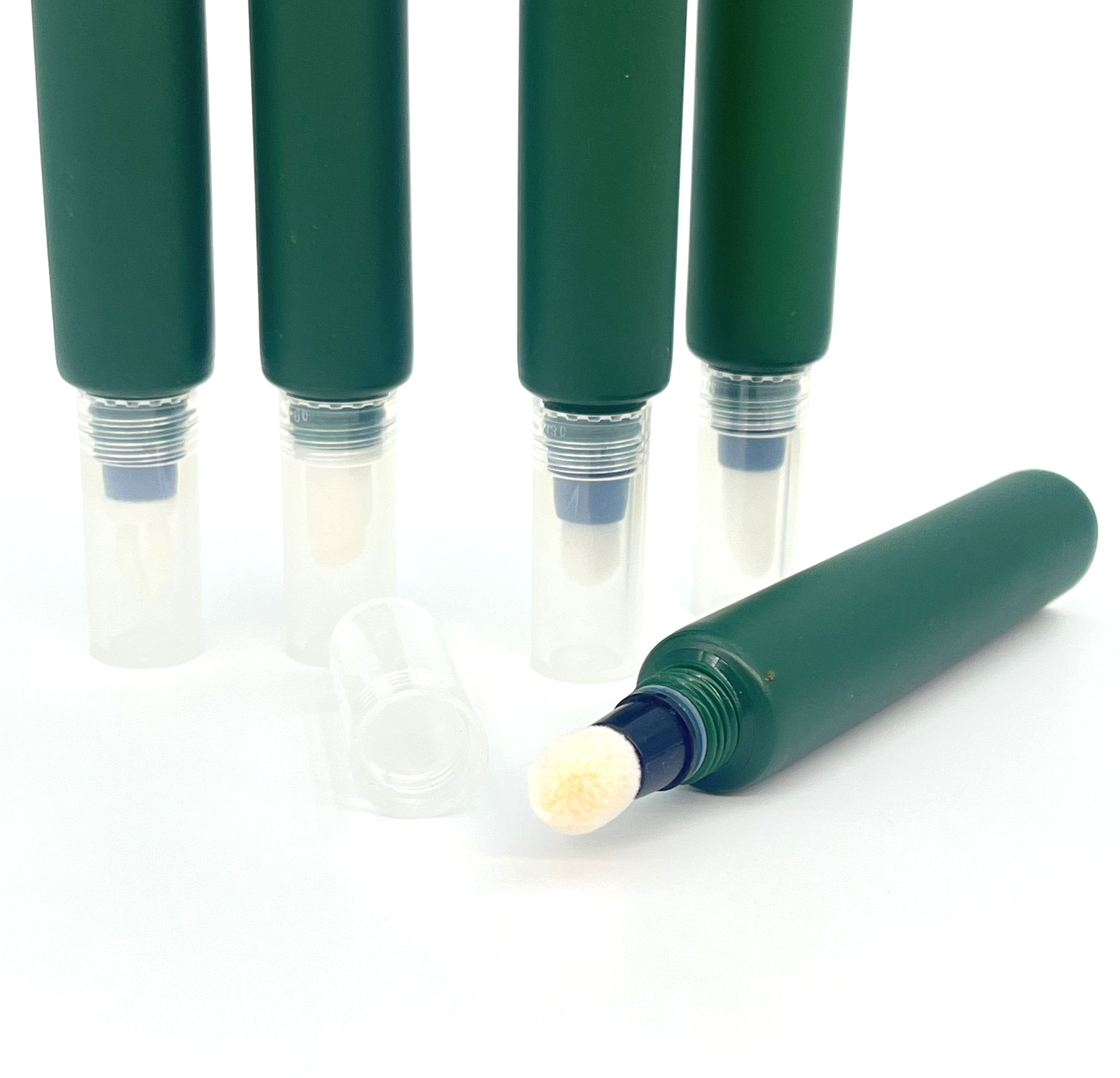 Популярные экологически чистые 10 мл пластиковые круглые контейнеры для бальзама для губ на заказ с флокирующимся аппликатором, солнцезащитный крем для глаз, маски для ухода за кожей