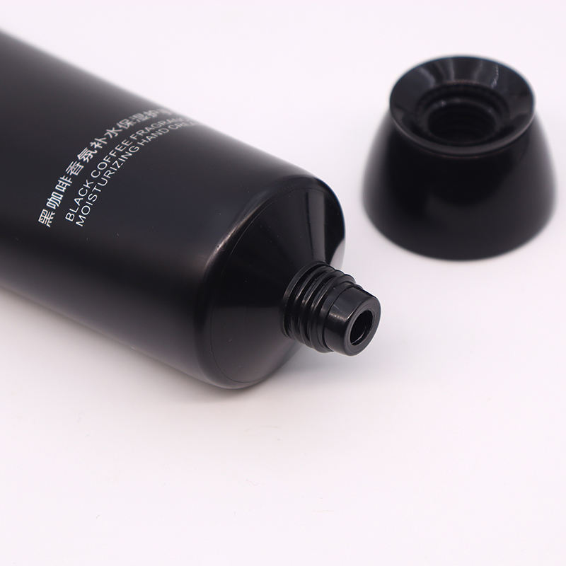 OEM 80 мл 100 мл 120 мл черный пустой пластиковый тюбик с кремом для лица, мужской тюбик для очищающего средства для лица с завинчивающейся крышкой, упаковка для мытья лица