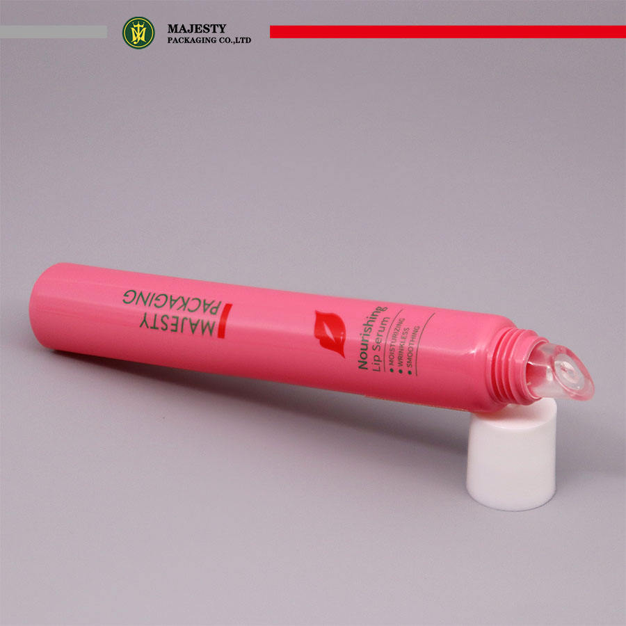 Изготовленные на заказ пластиковые тюбики с крышкой для упаковки бальзама для губ с силиконовым аппликатором, пластиковый тюбик для блеска для губ