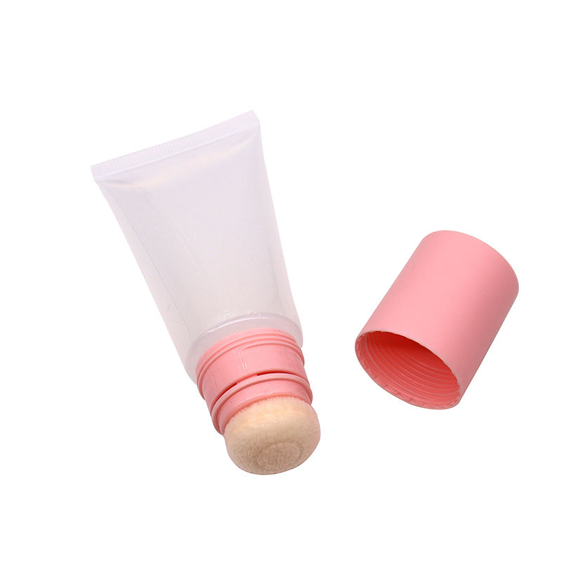 OEM 30 мл/50 мл пластиковый мягкий пустой тюбик кремовый консилер с губкой-аппликатором мягкая упаковка для румян для лица