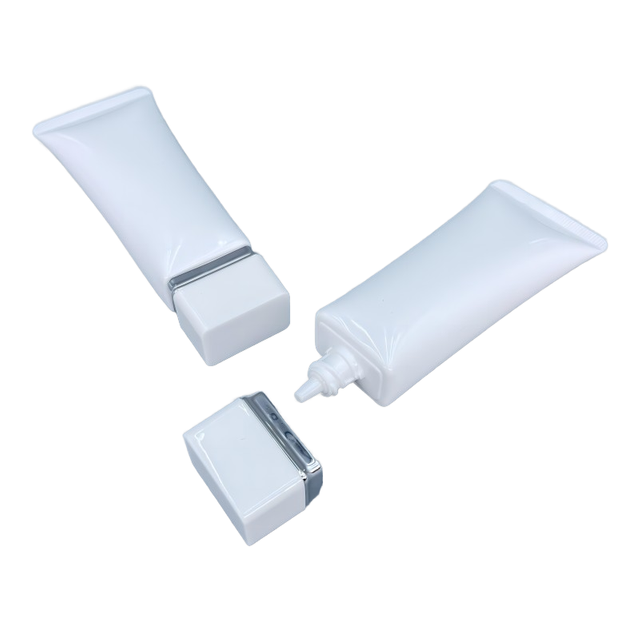Мягкий пластиковый полиэтилен квадратной формы, косметический тюбик для крема для рук, упаковка с этикеточной бумагой, материал для ухода за кожей и губной помады