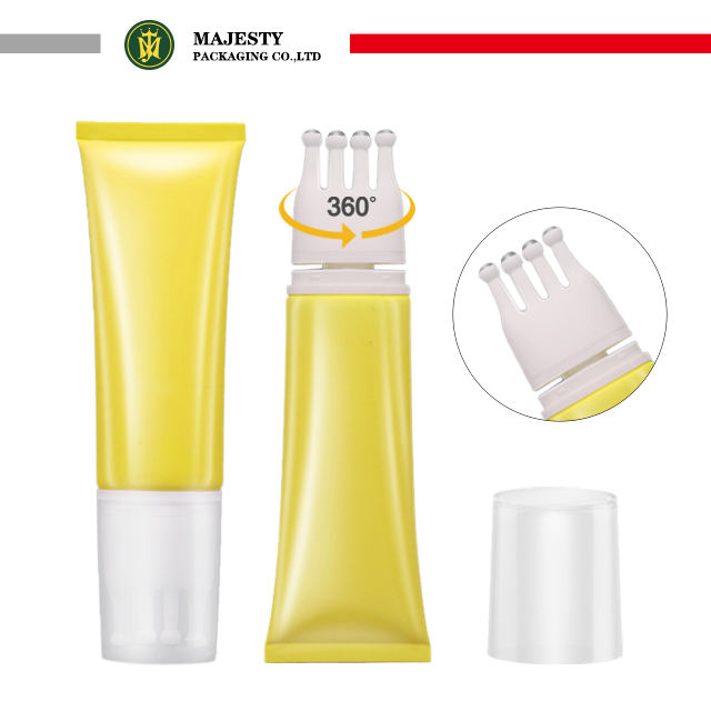 Изготовленная на заказ 4 роликовых шарика из нержавеющей стали, массажная щетка, пластиковая трубка для ухода за кожей, уход за кожей головы, пластиковая трубка для упаковки