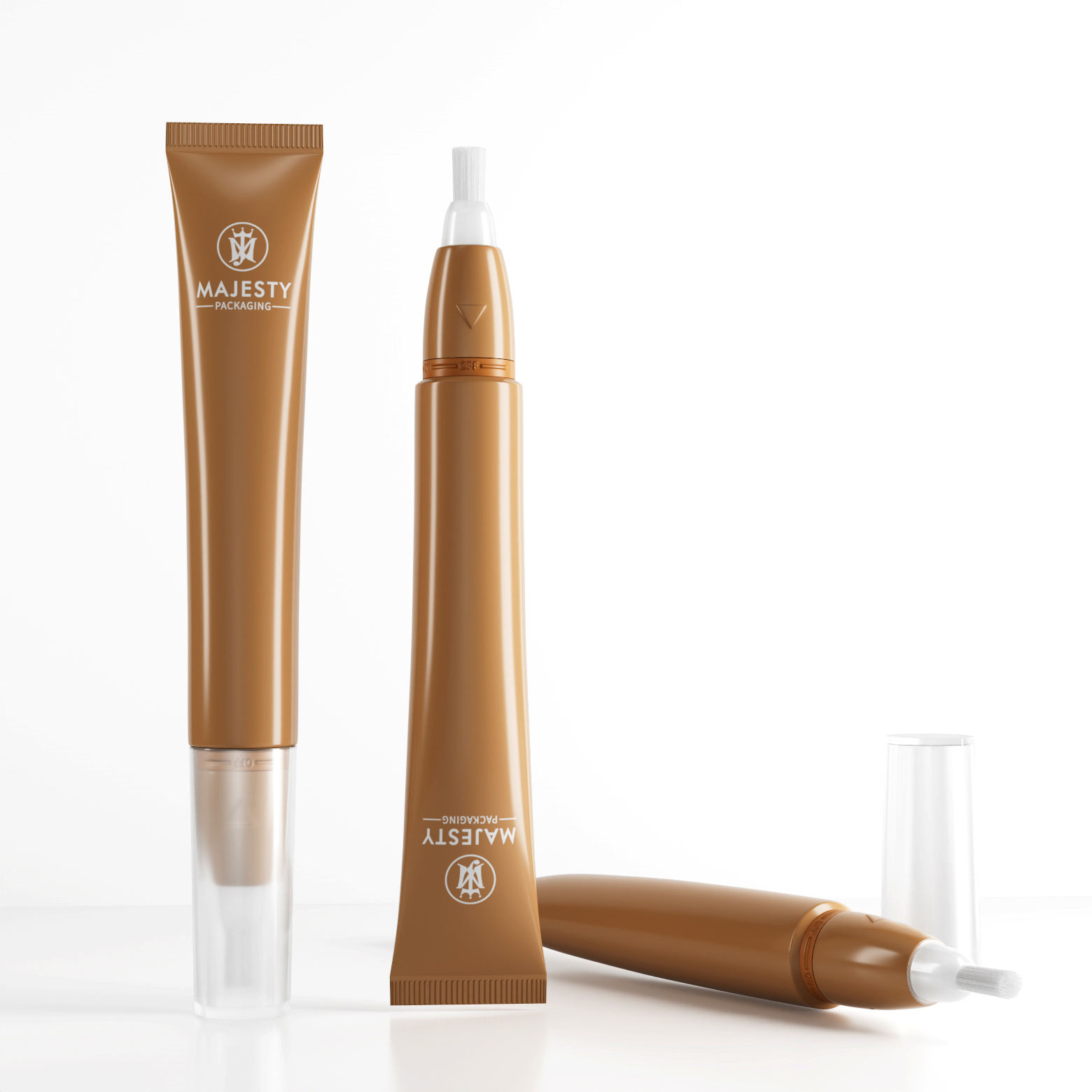 Изготовленный на заказ мягкий пластиковый пустой тюбик для жидких румян, роликовый шарик, массажный аппликатор, кисть для лака для ногтей, упаковка масла, упаковка для ухода за губами