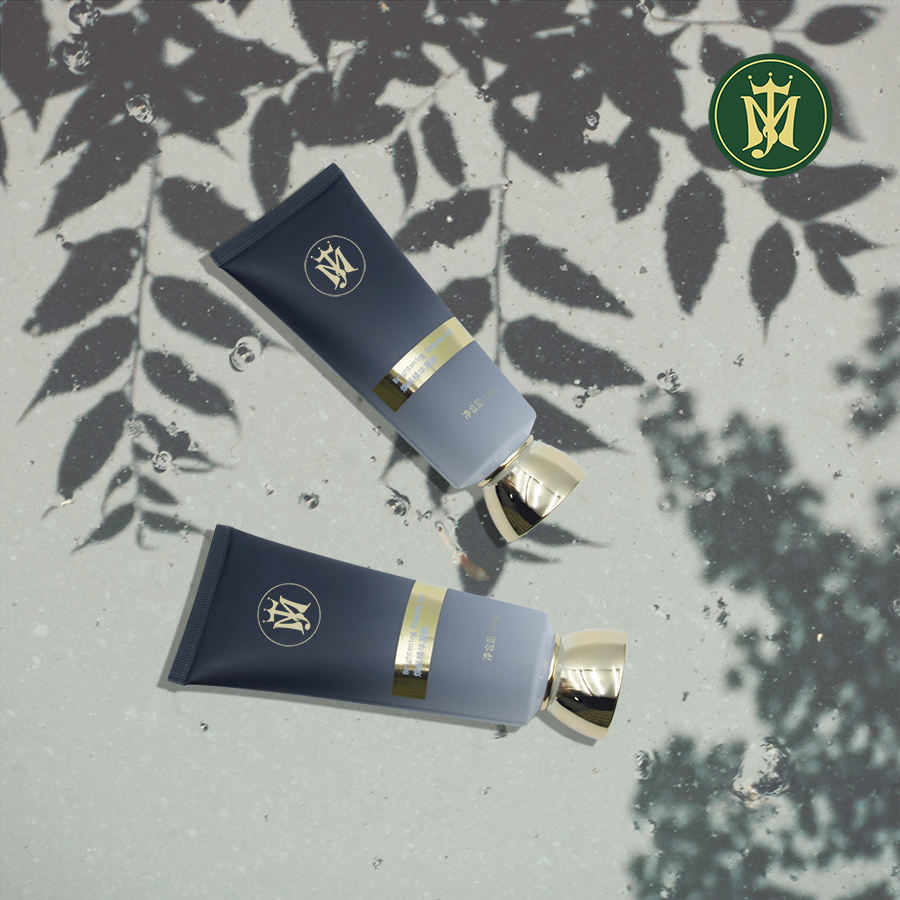 Индивидуальная роскошная тюбик с золотой винтовой крышкой для крем-геля для мытья лица, роскошная косметическая упаковка для солнцезащитного шампуня, очищающего средства