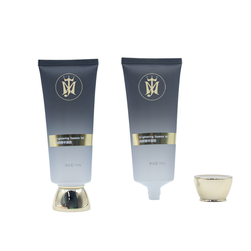 Индивидуальная роскошная тюбик с золотой винтовой крышкой для крем-геля для мытья лица, роскошная косметическая упаковка для солнцезащитного шампуня, очищающего средства